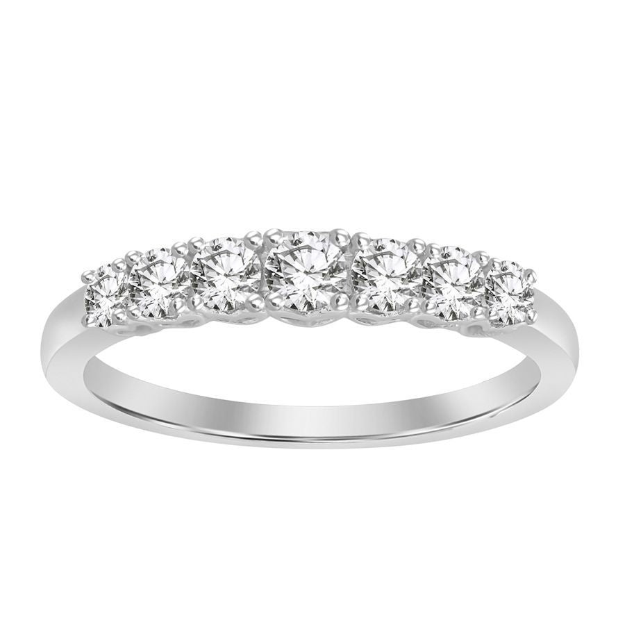 LADIES BAND 0.50CT ROUND DIAMOND 10K WHITE GOLD