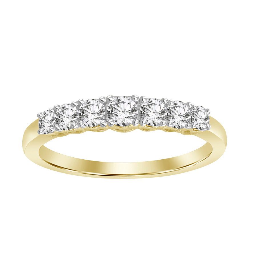 LADIES BAND 0.50CT ROUND DIAMOND 10K YELLOW GOLD