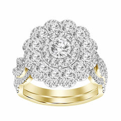 LADIES BRIDAL SET 1.00CT ROUND DIAMOND 14K YELLOW GOLD