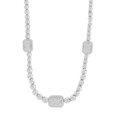 LADIES NECKLACE 2.50CT ROUND DIAMOND 14K WHITE GOLD