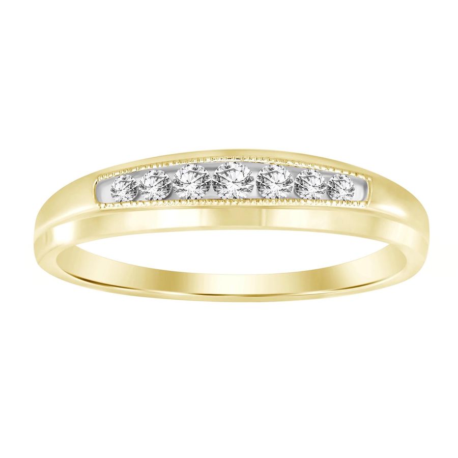 MEN'S BAND 0.15CT ROUND DIAMOND 10K YELLOW GOLD