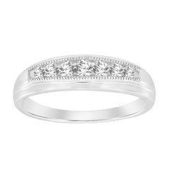 MEN'S BAND 0.25CT ROUND DIAMOND 10K WHITE GOLD