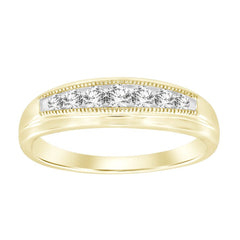 MEN'S BAND 0.25CT ROUND DIAMOND 10K YELLOW GOLD