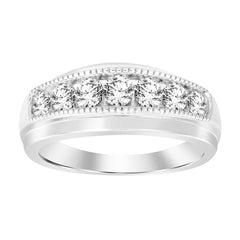 MEN'S BAND 0.75CT ROUND DIAMOND 10K WHITE GOLD