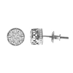 LADIES STUD EARRINGS 0.15CT ROUND DIAMOND 10K WHITE GOLD