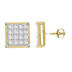 MEN'S YUVA EARRINGS 0.10CT ROUND DIAMOND 14K YELLOW GOLD