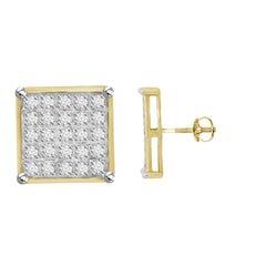 MEN'S YUVA EARRINGS 0.15CT ROUND DIAMOND 14K YELLOW GOLD