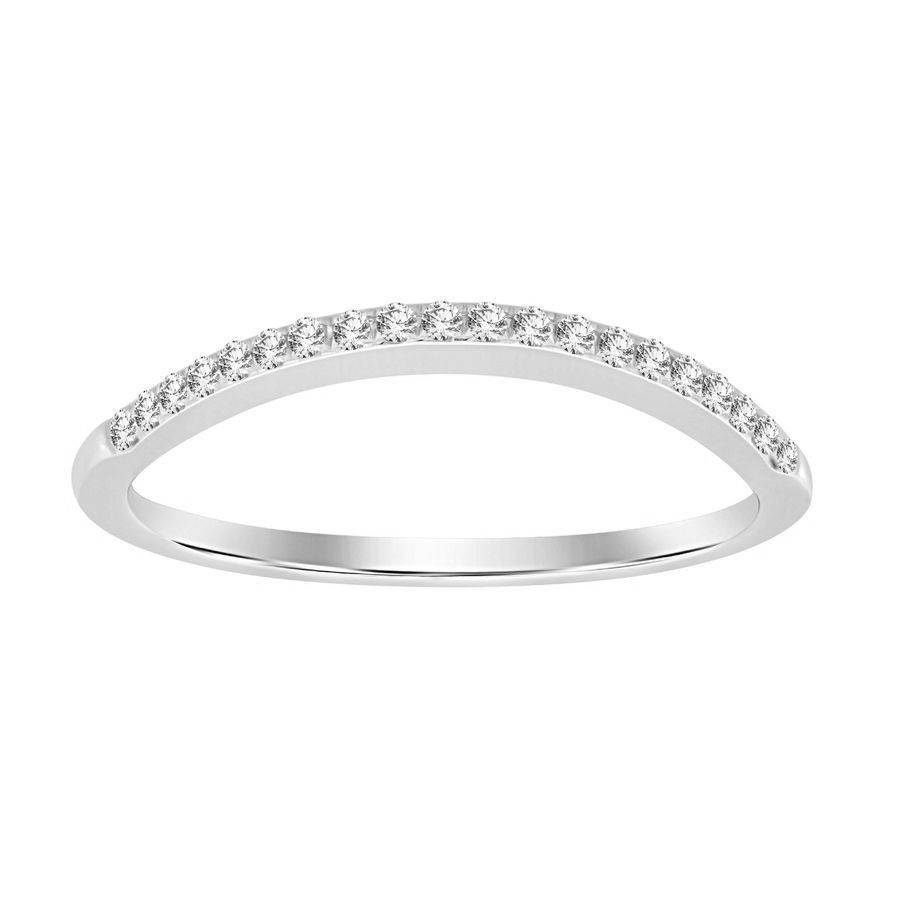 LADIES BAND ONLY 0.13CT ROUND DIAMOND 14K WHITE GOLD