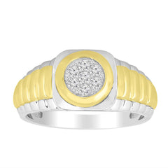 MEN'S RING 0.25CT ROUND DIAMOND 10K YELLOW GOLD