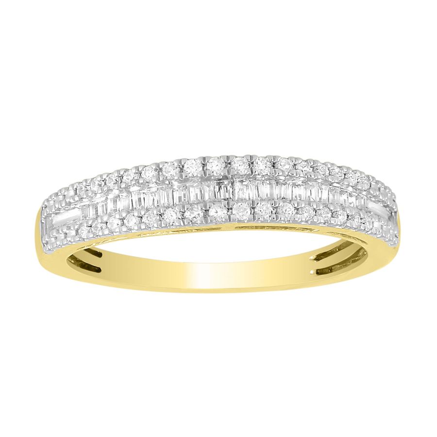 LADIES BAND 0.25CT ROUND DIAMOND 10K YELLOW GOLD