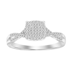 LADIES RING 0.15CT ROUND DIAMOND 10K WHITE GOLD