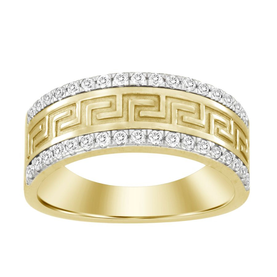 MEN'S BAND 0.50CT ROUND DIAMOND 14K YELLOW GOLD