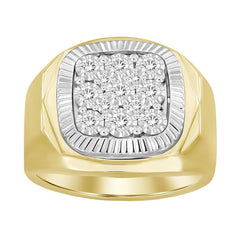 MEN'S RING 0.50CT ROUND DIAMOND 10K WHITE/YELLOW GOLD