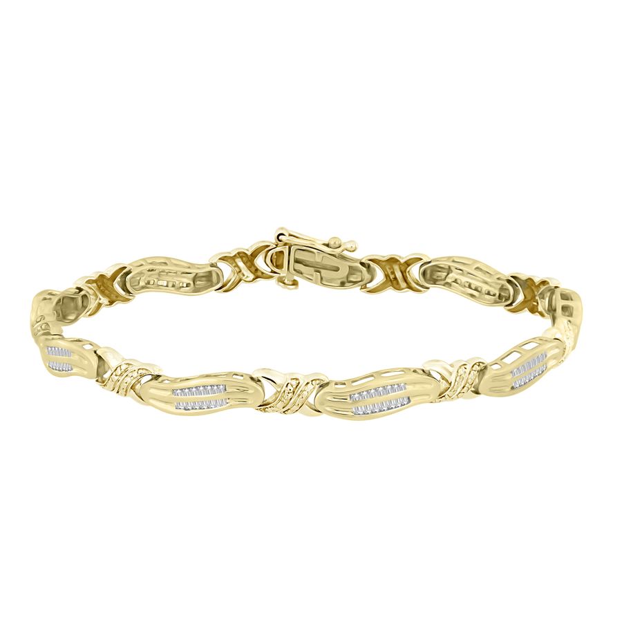 LADIES BRACELET 0.50CT ROUND DIAMOND 10K YELLOW GOLD