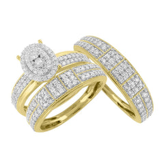 LADIES TRIOS 1.00CT ROUND DIAMOND 10K YELLOW GOLD