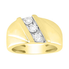 MEN'S BAND 0.25CT ROUND DIAMOND 10K YELLOW GOLD