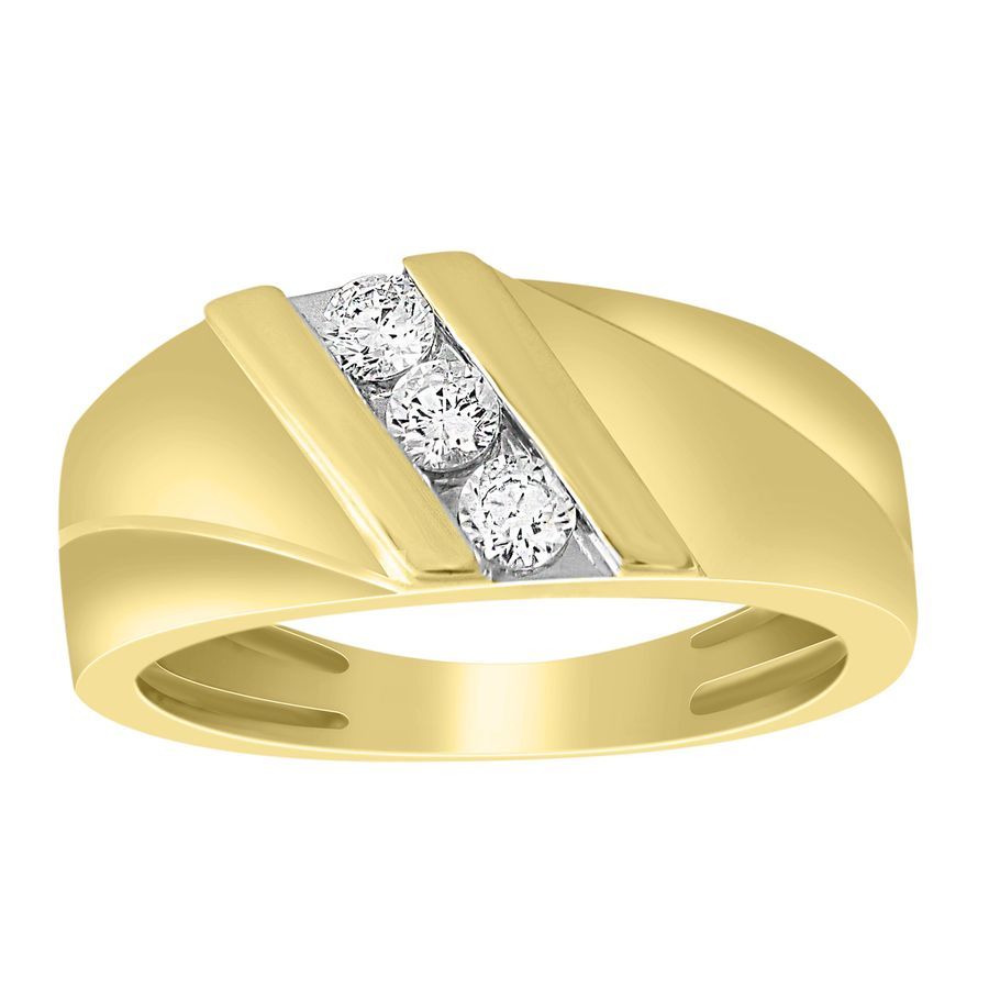 MEN'S BAND 0.33CT ROUND DIAMOND 10K YELLOW GOLD