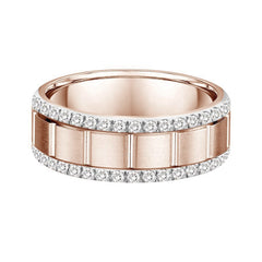 MEN'S BAND 0.50CT ROUND DIAMOND 14K ROSE GOLD