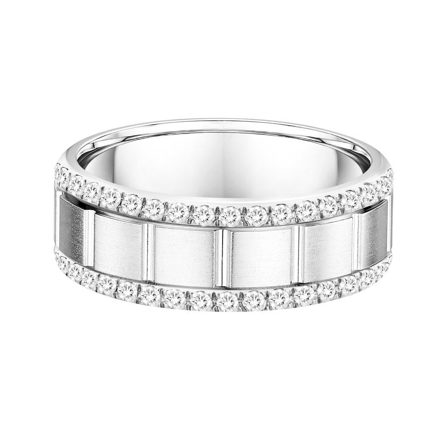 MEN'S BAND 0.50CT ROUND DIAMOND 14K WHITE GOLD (SI QUALITY)