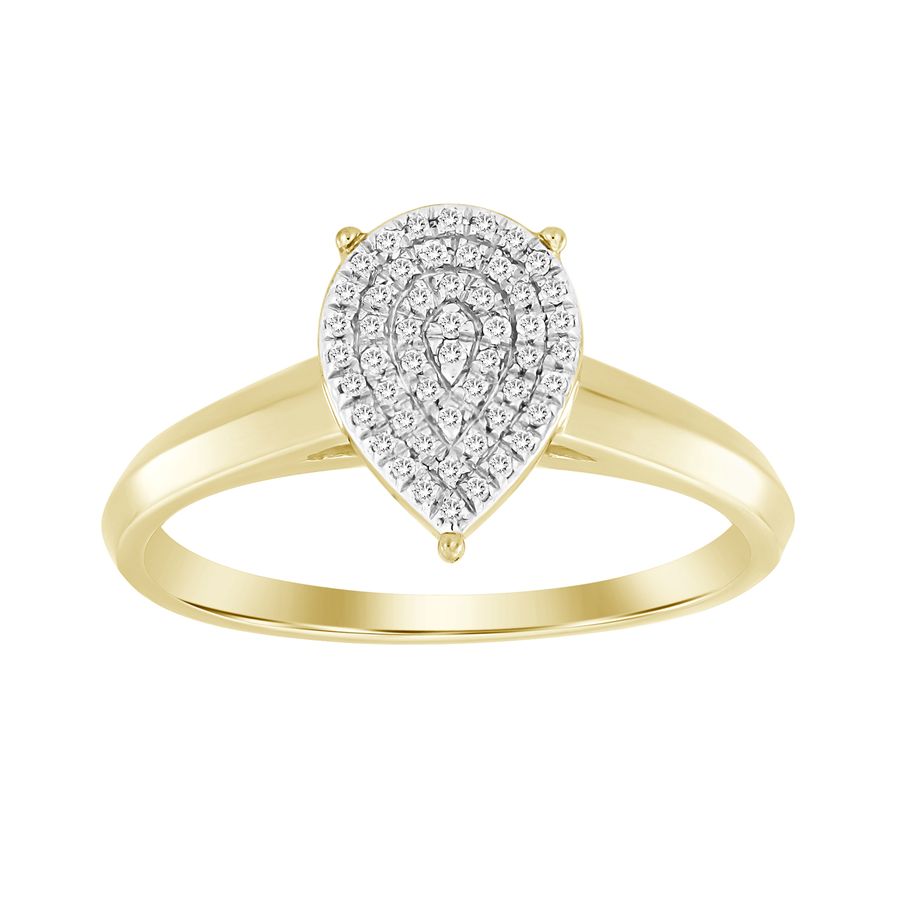 LADIES RING 0.10CT ROUND DIAMOND 10K YELLOW GOLD