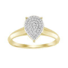 LADIES RING 0.10CT ROUND DIAMOND 10K YELLOW GOLD