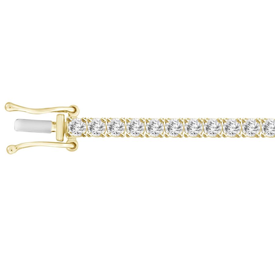 MEN'S BRACELET 5.00CT ROUND DIAMOND 14K YELLOW GOLD