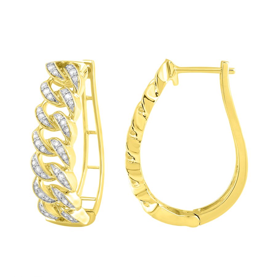 LADIES EARRINGS 0.33CT ROUND DIAMOND 10K YELLOW GOLD