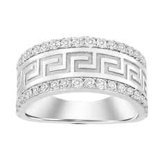 MEN'S BAND 1.00CT ROUND DIAMOND 10K WHITE GOLD