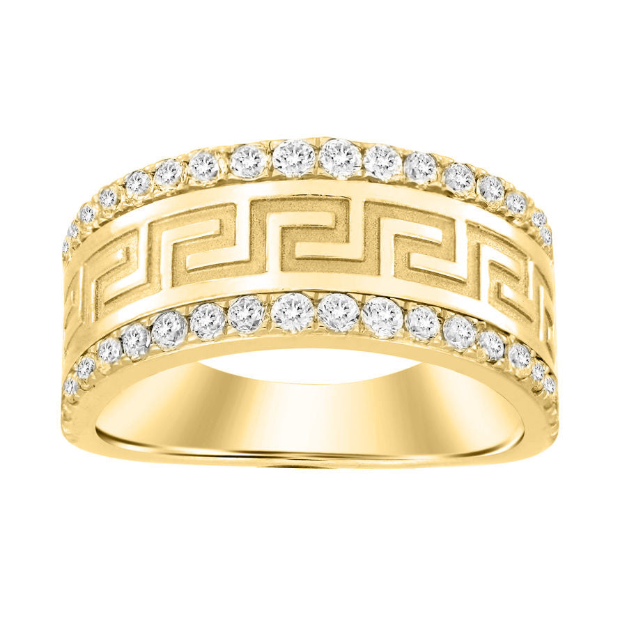 MEN'S BAND 1.00CT ROUND DIAMOND 10K YELLOW GOLD