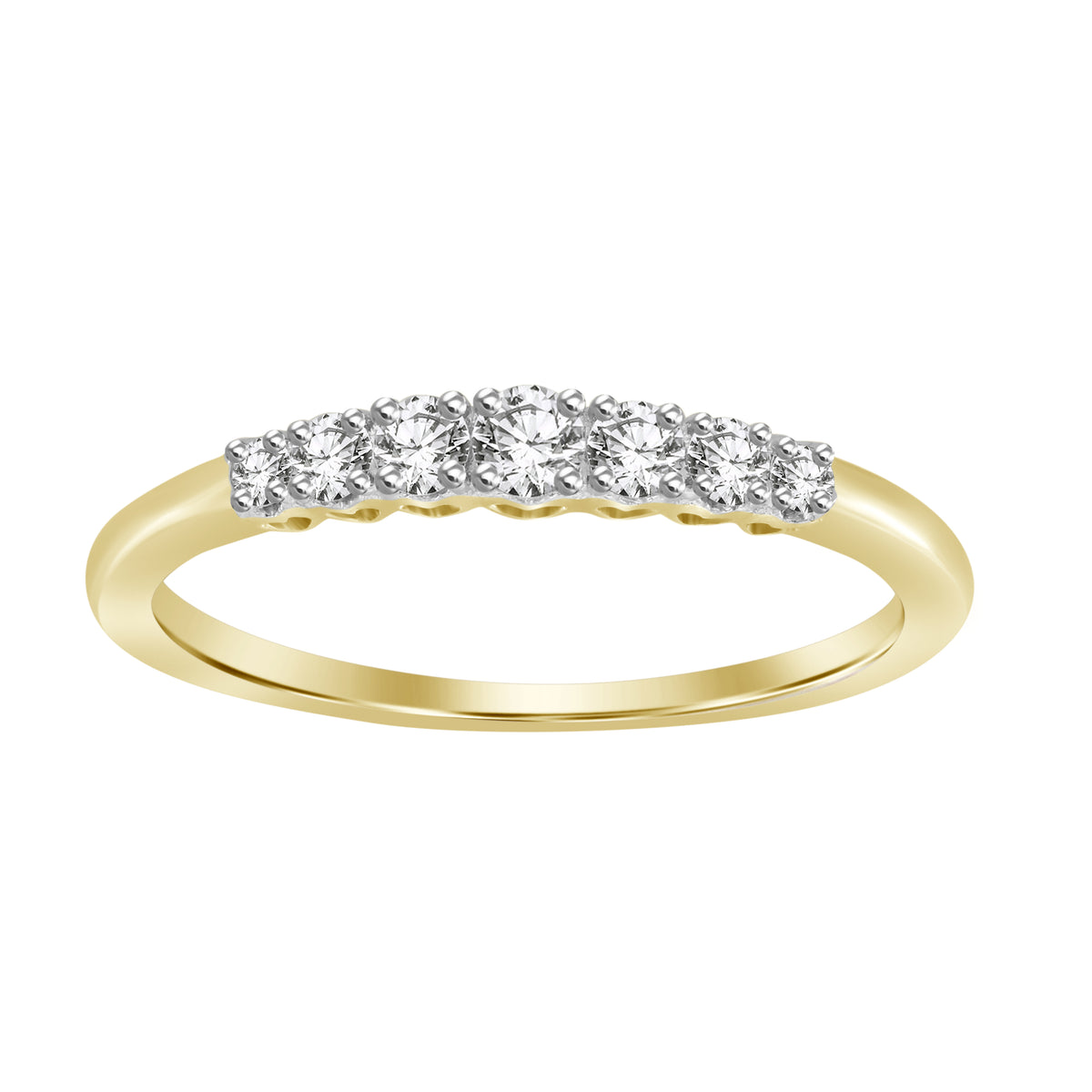 LADIES BAND 0.25CT ROUND DIAMOND 14K YELLOW GOLD