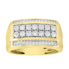 MEN'S RING 0.25CT ROUND DIAMOND 10K YELLOW GOLD