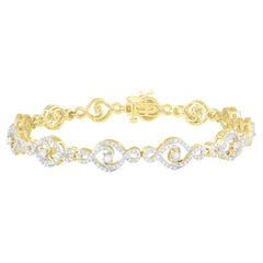 LADIES BRACELET 1.00CT ROUND DIAMOND 10K YELLOW GOLD