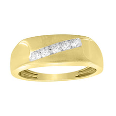 MEN'S RING 0.25CT ROUND DIAMOND 10K YELLOW GOLD