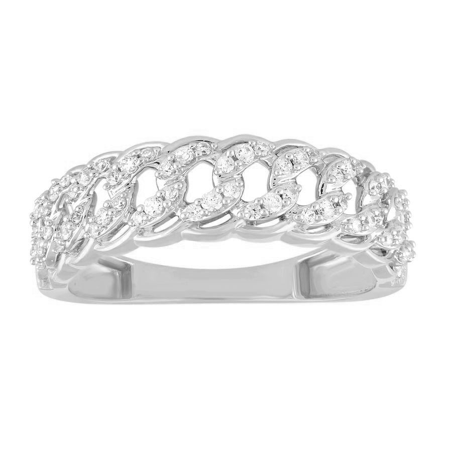 LADIES RING 0.25CT ROUND DIAMOND 10K WHITE GOLD