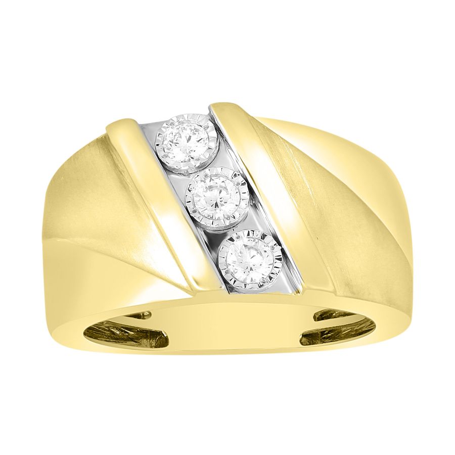 MEN'S BAND 0.33CT ROUND DIAMOND 10K YELLOW GOLD