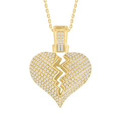 MEN'S PENDANT 0.50CT ROUND DIAMOND 10K YELLOW GOLD