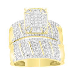 LADIES BRIDAL SET 0.75CT ROUND DIAMOND 10K YELLOW GOLD