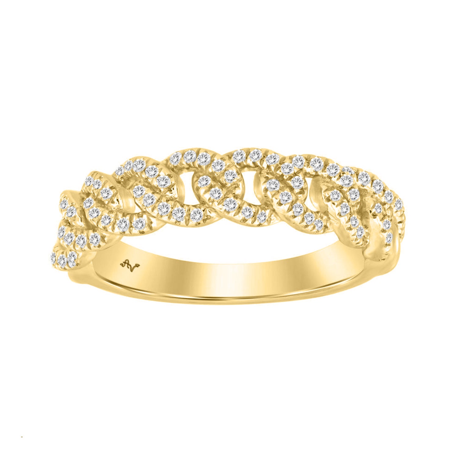 LADIES BAND 0.25CT ROUND DIAMOND 10K YELLOW GOLD