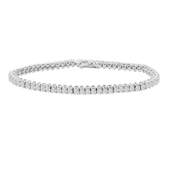 LADIES BRACELET 1.00CT ROUND DIAMOND 10K WHITE GOLD