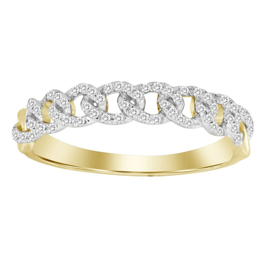 LADIES BAND 0.15CT ROUND DIAMOND 10K YELLOW GOLD