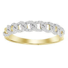 LADIES BAND 0.15CT ROUND DIAMOND 10K YELLOW GOLD