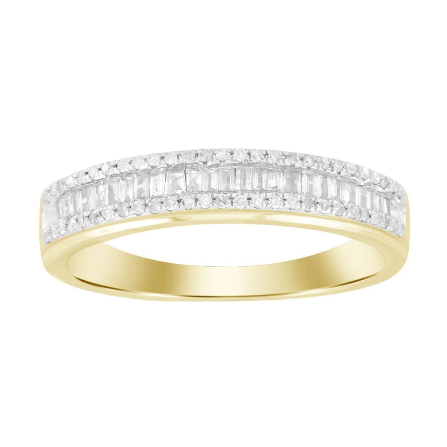 MEN'S BAND ONLY 0.15CT ROUND DIAMOND 14K YELLOW GOLD