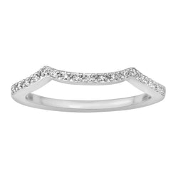 LADIES BAND 0.10CT ROUND DIAMOND 14K WHITE GOLD