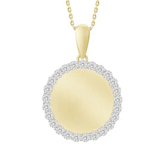 MEN'S PENDANT 0.50CT ROUND DIAMOND 10K YELLOW GOLD