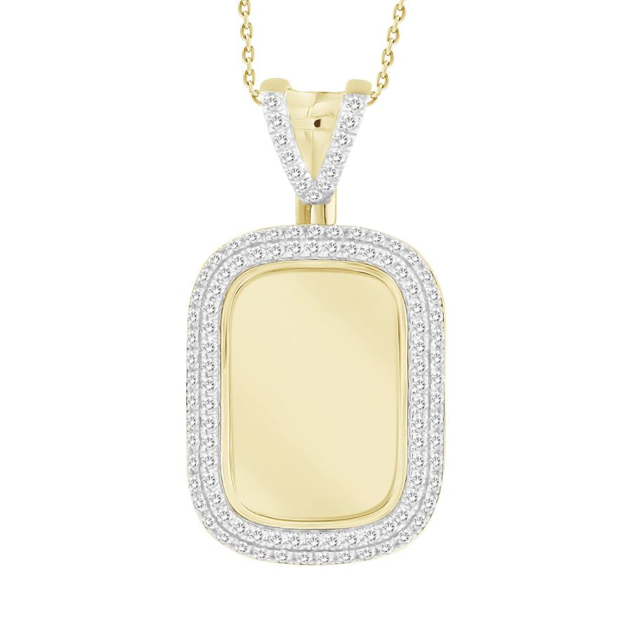 MEN'S PENDANT 1.50CT ROUND DIAMOND 10K YELLOW GOLD