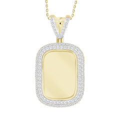 MEN'S PENDANT 1.50CT ROUND DIAMOND 10K YELLOW GOLD