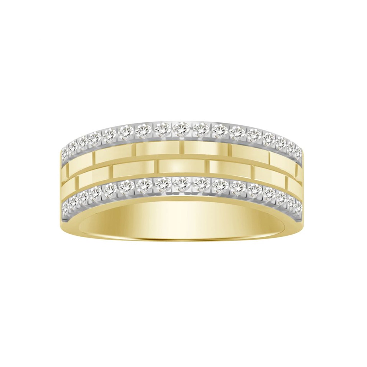 MEN'S BAND 0.50CT ROUND DIAMOND 14K YELLOW GOLD