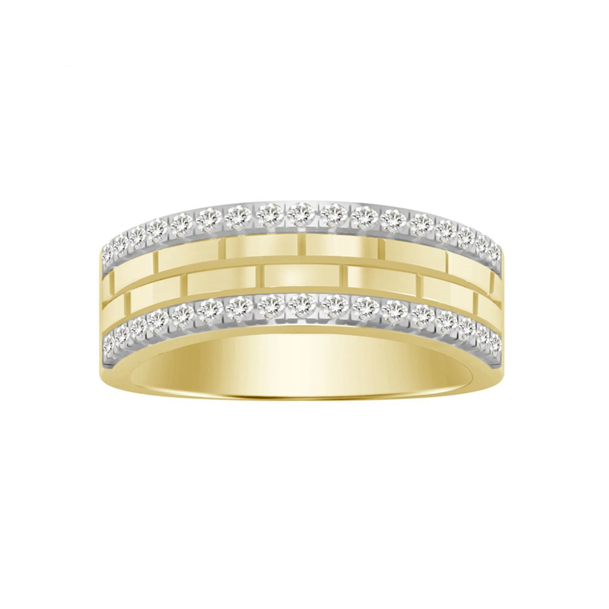 MEN'S BAND 0.50CT ROUND DIAMOND 14K YELLOW GOLD