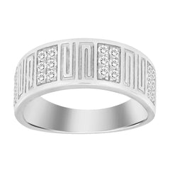 MEN'S BAND 0.50CT ROUND DIAMOND 10K WHITE GOLD