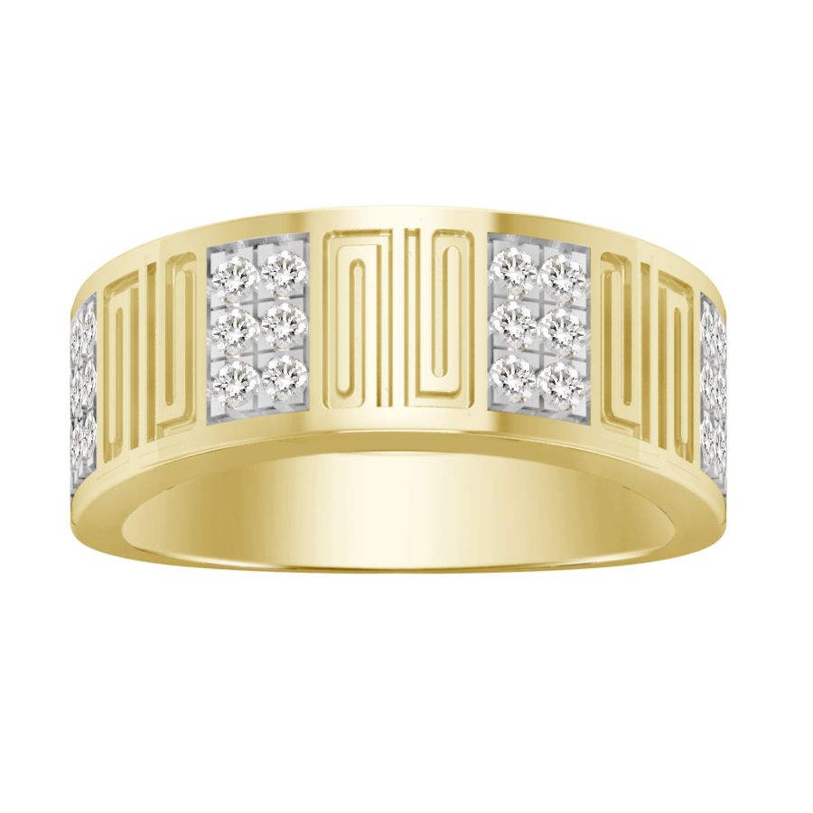 MEN'S BAND 0.50CT ROUND DIAMOND 10K YELLOW GOLD